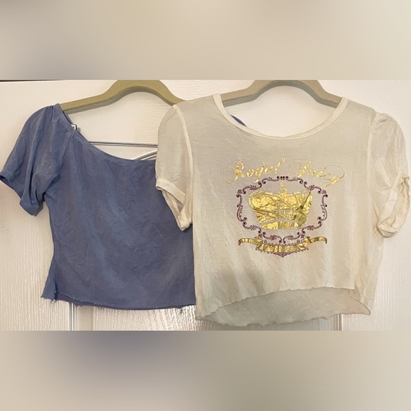 Y2K BUNDLE Crop Tops Juicy Graphic and blue Crop Tops women’s tops Small - Picture 11 of 11